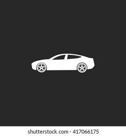 Car silhouette modern sign simple icon on  background