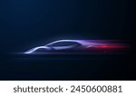 Car silhouette with motion light effect