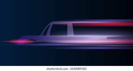 Car silhouette with motion light effect