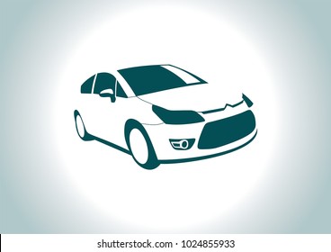 car silhouette on grey background. Citroen.