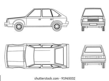car silhouette on white background, vector illustration