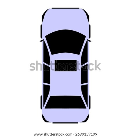 Car silhouette on a white background. Vehicle icons set view from the top.