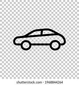 Car silhouette, simple icon. Black editable linear symbol on transparent background