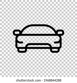 Car silhouette, simple icon. Black editable linear symbol on transparent background