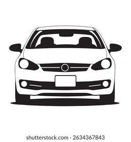 Car silhouette, vector design front view on white background.Perfect for apps and website.