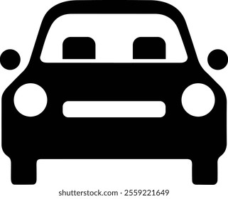 Car silhouette vector icon isolated on white background.