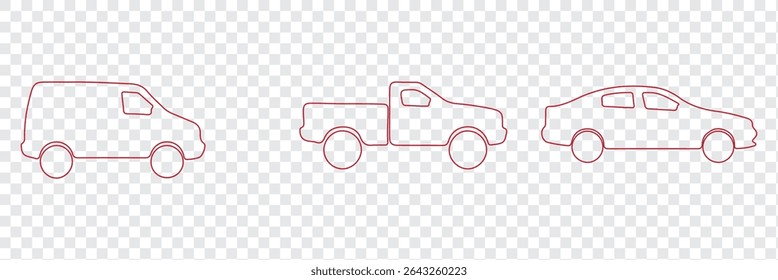 Car Silhouette vector icon with transparent background