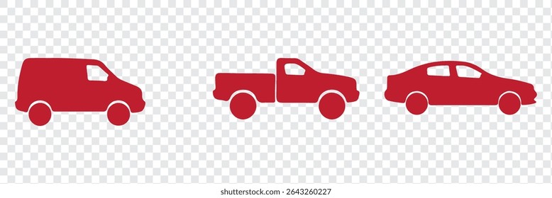 Car Silhouette vector icon with transparent background