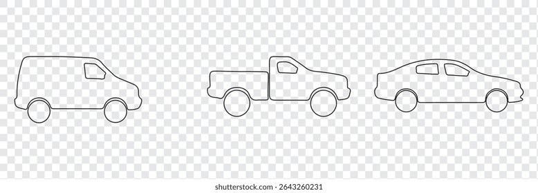 Car Silhouette vector icon with transparent background
