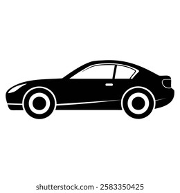 Car Silhouette Vector Illustration - Isolated on White Background