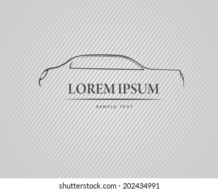 Car. Silhouette of the car. Vector illustration for your design.