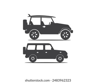 car silhouette vector illustrations  flat illustrations