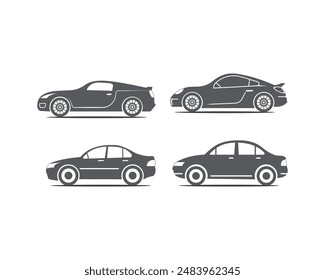 Auto Silhouette Vektorillustrationen flache Abbildungen