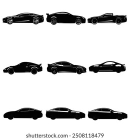 car silhouette vector set design