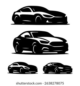 car silhouette vector set design