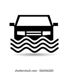 car silhouette and water icon, vector illustration