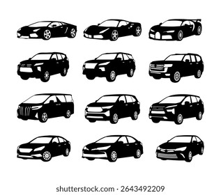 car silhouettes in different styles