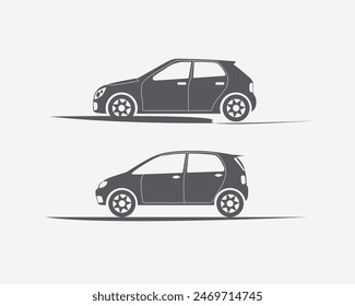 car silhouettes flat illustrator art design