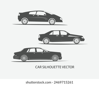 car silhouettes flat illustrator art design