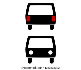 Car silhouettes on white background