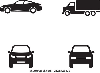 Car silhouettes set vector art