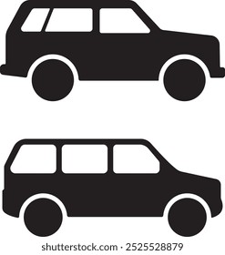 Siluetas del coche fijadas Arte vectorial