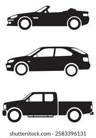 Car Silhouettes Set vector illustration