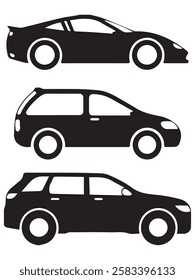 Car Silhouettes Set vector illustration