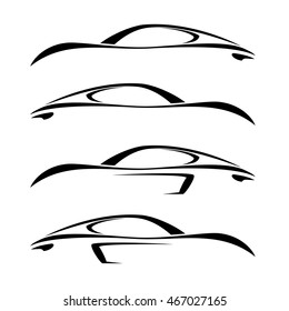 Car silhouettes.icons vector