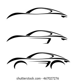 Car silhouettes.icons vector