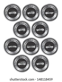 car silver metallic button