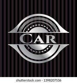 Car  silvery emblem. Vector Illustration. Mosaic.