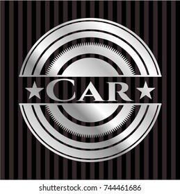 Car silvery shiny emblem
