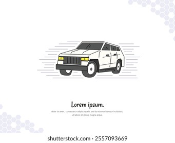 Car simple doodle flat vector art for wall decoration landscape. vector illustration simple image. collection of transportation cartoon illustrations. for room decoration, events, etc