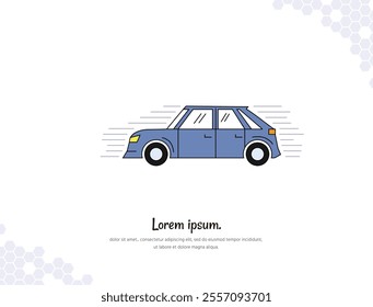 Car simple doodle flat vector art for wall decoration landscape. vector illustration simple image. collection of transportation cartoon illustrations. for room decoration, events, etc