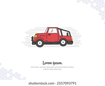 Car simple doodle flat vector art for wall decoration landscape. vector illustration simple image. collection of transportation cartoon illustrations. for room decoration, events, etc