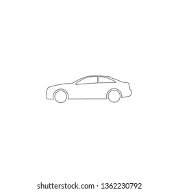 Car. simple flat vector icon illustration. outline line symbol - editable stroke
