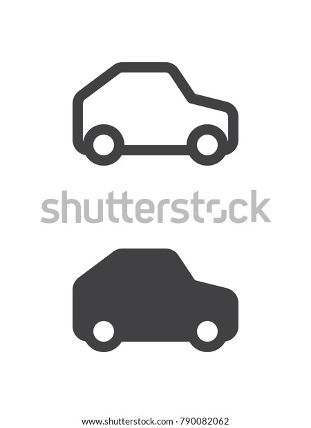 Car\
simple icon, line and solid version, outline and filled vector\
sign, linear and full pictogram isolated on white. Vehicle symbol,\
logo illustration, pixel perfect vector\
graphics