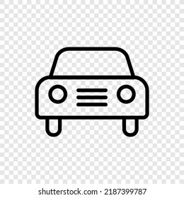 Car simple icon vector. Flat design. Transparent grid.ai
