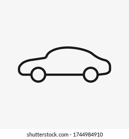 Car simple outline pictogram. Coupe car body variant symbol. Coupe car line icon.