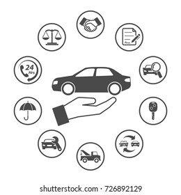 Car, Simple rounded icons set. Vector icon design