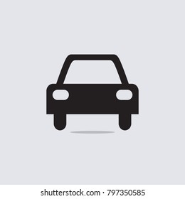 Car simple vector black icon.