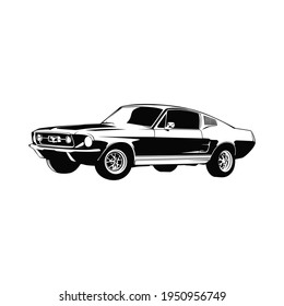 Car simple vector Illustration black and white