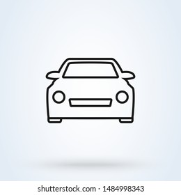 Car Simple vector modern icon. outline design illustration.