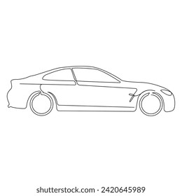 Coche Diseño de ilustraciones de arte en línea continua y elegante