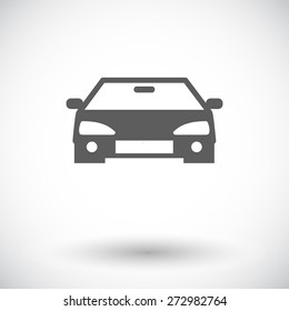 Car. Single flat icon on white background. Vector illustration.