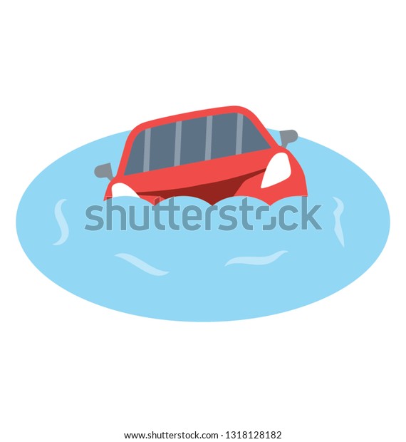 Car sinking flat details icon\

