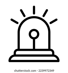 Car Siren Vector Line Icon Design