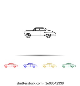 car of the sixties multi color style icon. Simple thin line, outline vector of generation icons for ui and ux, website or mobile application