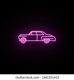 Car Of The Sixties Neon Icon. Simple Thin Line, Outline Vector Of Generation Icons For Ui And Ux, Website Or Mobile Application